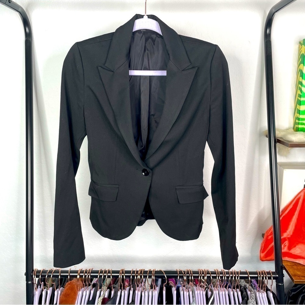 Express Black Fitted Single Button Blazer